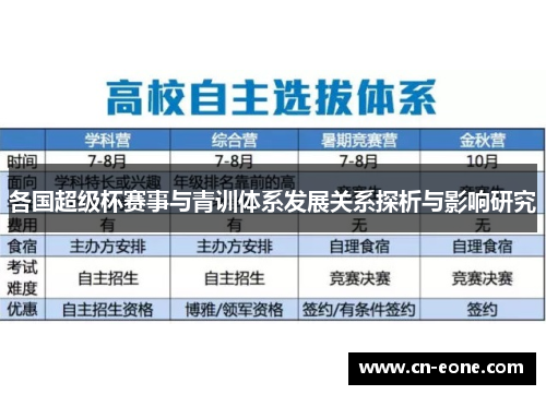 各国超级杯赛事与青训体系发展关系探析与影响研究