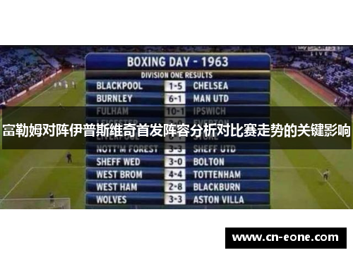 富勒姆对阵伊普斯维奇首发阵容分析对比赛走势的关键影响