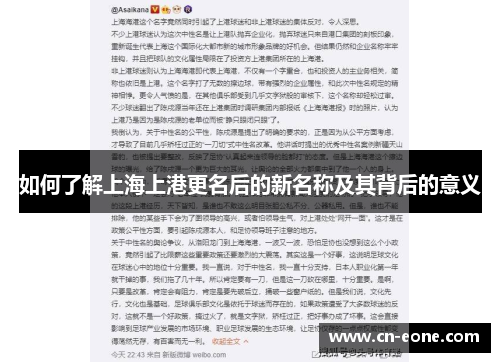 如何了解上海上港更名后的新名称及其背后的意义